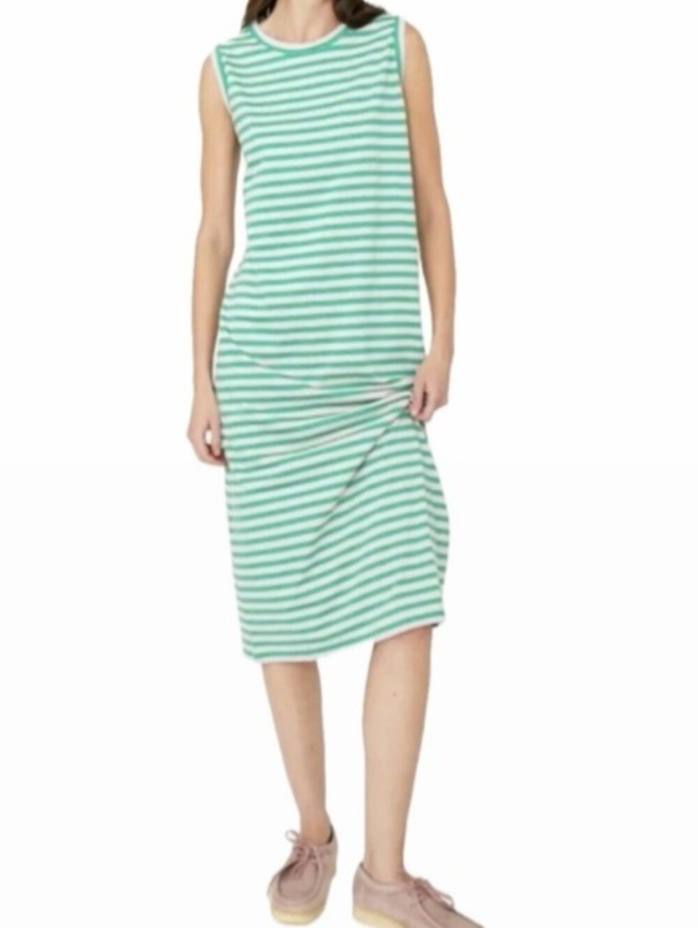 KULE MINT-GREEN SLEEVELESS MIDI LENGTH STRIPES DRESS WOMENS SIZE SMALL